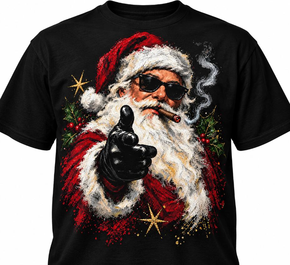 Holiday t-shirt design, printed by G-Vegas Tee's.
